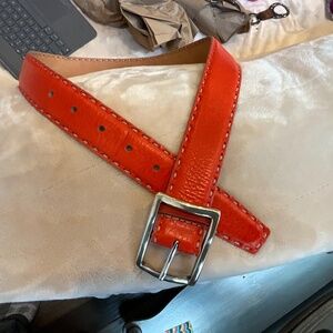 Audrey Talbott Orange Leather Belt.  M. Italy. Worn 1x. Exceptional quality